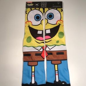 Spongebob Odd Sox Sizes 6-13 Crew Socks Brand New
